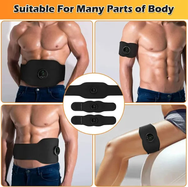 LumiAB EMS Ab Stimulator Belt – 12 Modes & 19 Intensity Levels | Full Body Muscle Toning for Core, Arms & Legs