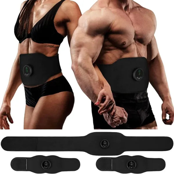 LumiAB EMS Ab Stimulator Belt – 12 Modes & 19 Intensity Levels | Full Body Muscle Toning for Core, Arms & Legs