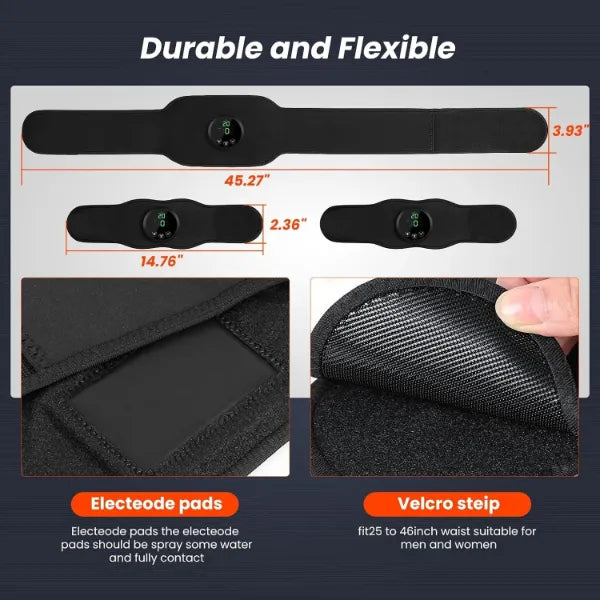LumiAB EMS Ab Stimulator Belt – 12 Modes & 19 Intensity Levels | Full Body Muscle Toning for Core, Arms & Legs