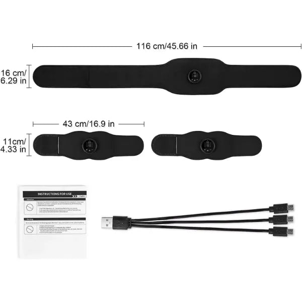 LumiAB EMS Ab Stimulator Belt – 12 Modes & 19 Intensity Levels | Full Body Muscle Toning for Core, Arms & Legs