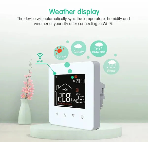 AuraTemp Smart Thermostat – WiFi Heating Control with Google & Alexa Support