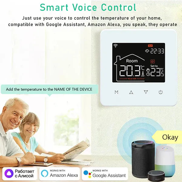 AuraTemp Smart Thermostat – WiFi Heating Control with Google & Alexa Support