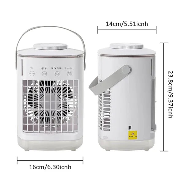 BaliAir 3-in-1 Portable Air Conditioner – Mini Air Cooler with Humidifier & LED Night Light for Home, Office & Desktop