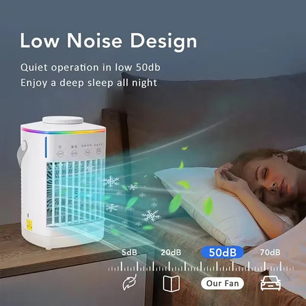 BaliAir 3-in-1 Portable Air Conditioner – Mini Air Cooler with Humidifier & LED Night Light for Home, Office & Desktop