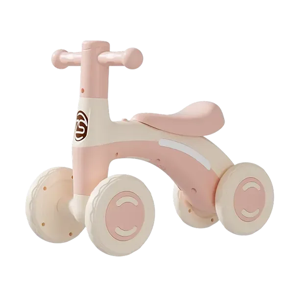 RiDroKit Toddler Balance Bike – 4-Wheel First Bike with Colorful Lights, Adjustable Seat for Ages 12–24 Months