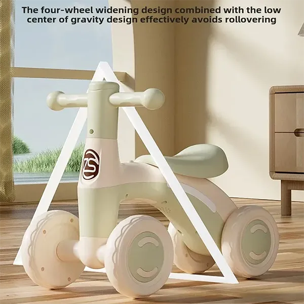 RiDroKit Toddler Balance Bike – 4-Wheel First Bike with Colorful Lights, Adjustable Seat for Ages 12–24 Months