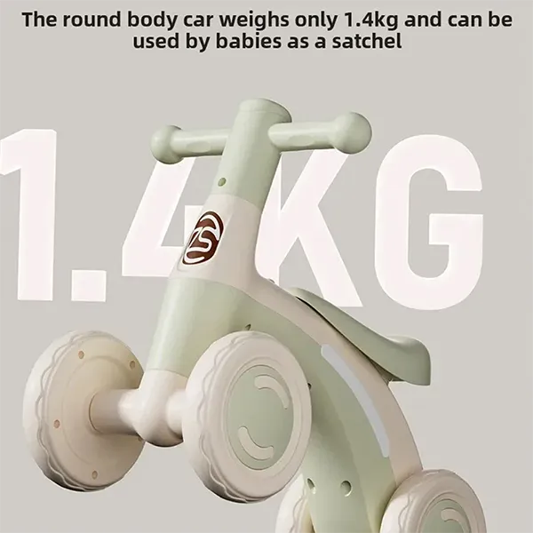 RiDroKit Toddler Balance Bike – 4-Wheel First Bike with Colorful Lights, Adjustable Seat for Ages 12–24 Months