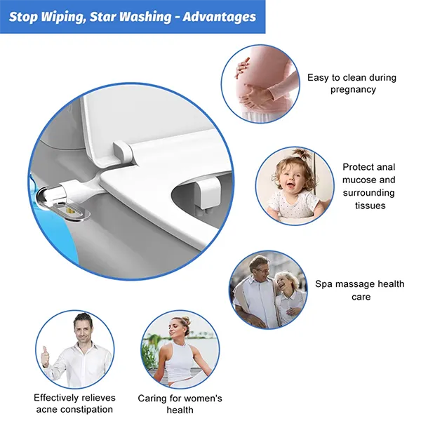 Jberip Bidet Toilet Seat Attachment – Ultra Slim, Self-Cleaning Dual Nozzle, Adjustable Water Pressure, Non-Electric