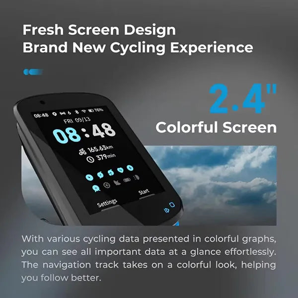 K3BiJo Bike Computer – Wireless GPS Navigation, Color Screen, WiFi & Bluetooth, 5s GPS Lock, IPX7 Waterproof