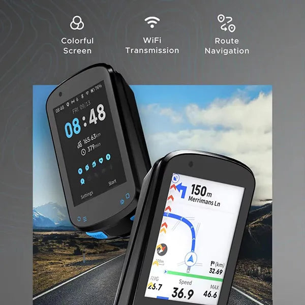 K3BiJo Bike Computer – Wireless GPS Navigation, Color Screen, WiFi & Bluetooth, 5s GPS Lock, IPX7 Waterproof
