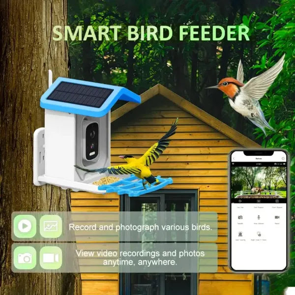JulyBird Smart Bird Feeder with Camera – 4MP Solar WiFi Camera & AI Bird Recognition | 2-Pack