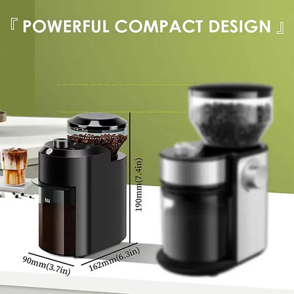Burrio Electric Burr Coffee Grinder – 28 Grind Settings, 12 Cups, Stainless Steel