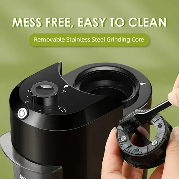 Burrio Electric Burr Coffee Grinder – 28 Grind Settings, 12 Cups, Stainless Steel
