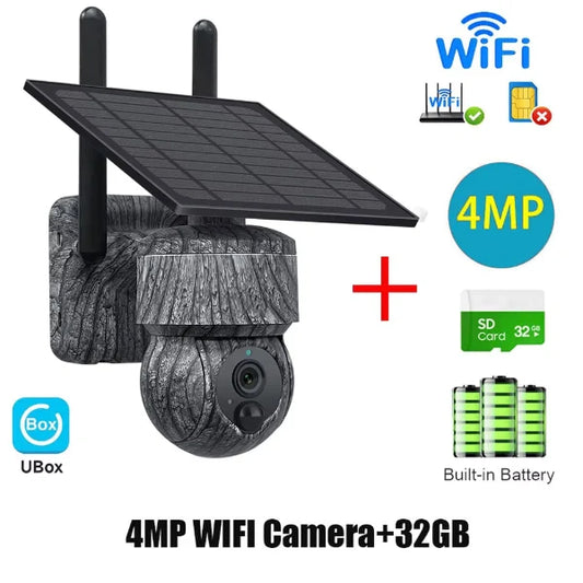 ZykaCam 4G LTE Solar Security Camera – 2K HD 360° PTZ, Night Vision, PIR Detection & 2-Way Audio | IP66