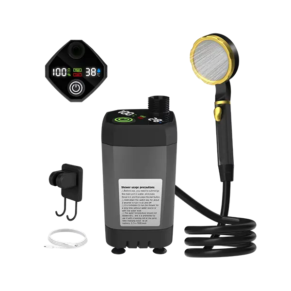 DutyShower Portable Camping Shower Pump – 6000mAh / 7800mAh, Full-Screen Intelligent Display, Outdoor Shower Kit