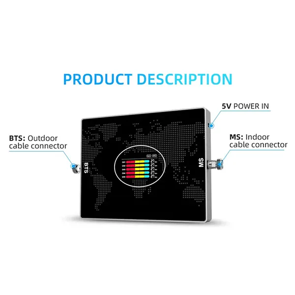 PiamSig R10 Cell Phone Signal Booster – 4G LTE, 800 Sq.Ft Coverage, Smart LCD, All U.S. Carriers, FCC Approved