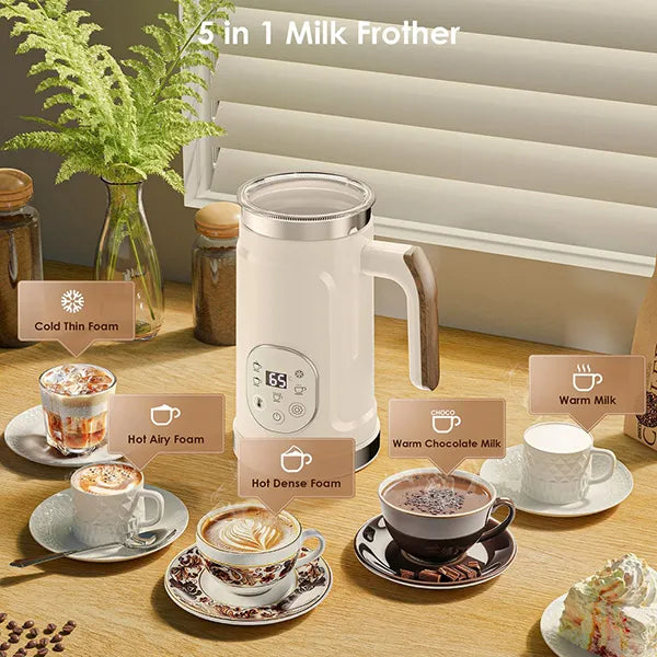 ChoMiz 4-in-1 Electric Milk Frother & Hot Chocolate Maker – Hot & Cold Foam, Latte, Cappuccino