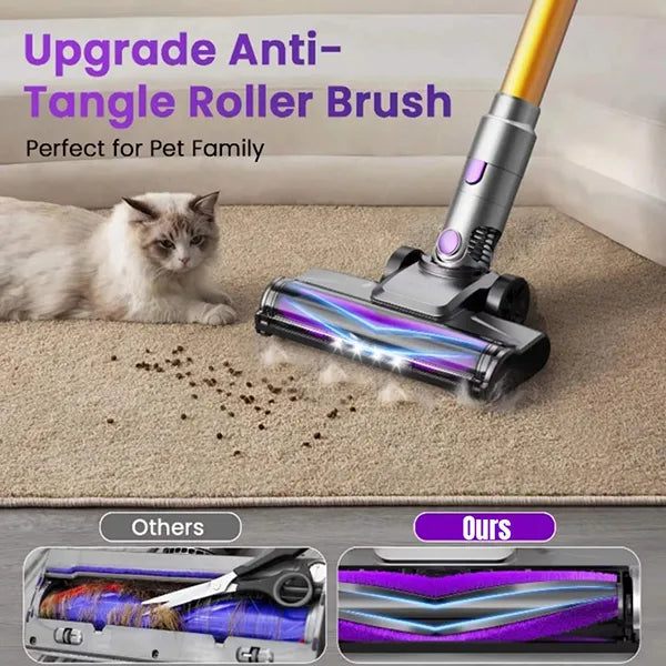 Cleanivia 8-in-1 Cordless Stick Vacuum – 40kPa Suction, Anti-Tangle, LED Display & 1.5L Dust Cup