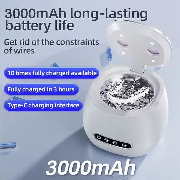 N3DomiX Denture Dome – 52kHz Ultrasonic Cleaner with UV Sterilizer | 200ML Wireless Cleaning Pod