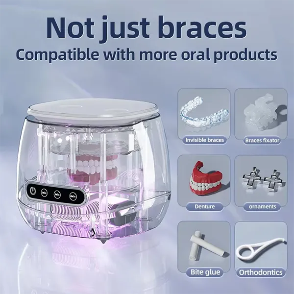 N3DomiX Denture Dome – 52kHz Ultrasonic Cleaner with UV Sterilizer | 200ML Wireless Cleaning Pod