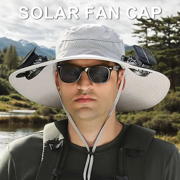 CoolTrip Fan Hat – 3-Speed Cooling Fan Cowboy Hat for Summer, Camping, Beach & Outdoor Sports
