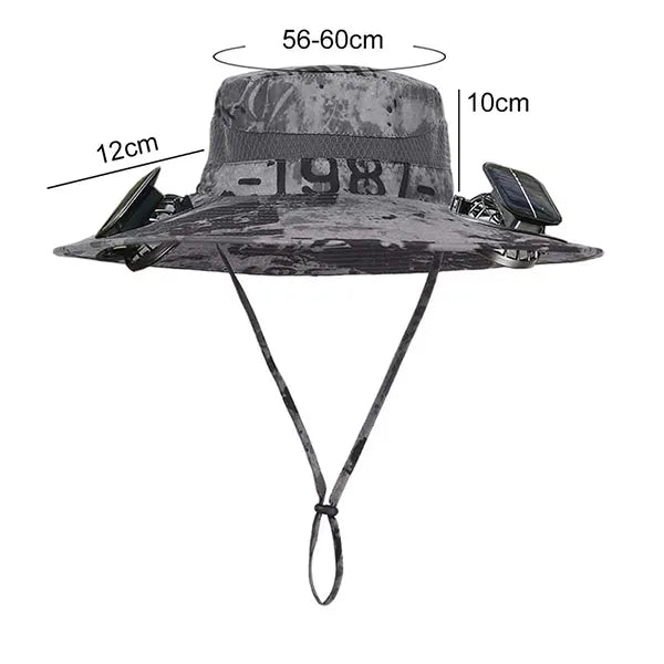CoolTrip Fan Hat – 3-Speed Cooling Fan Cowboy Hat for Summer, Camping, Beach & Outdoor Sports