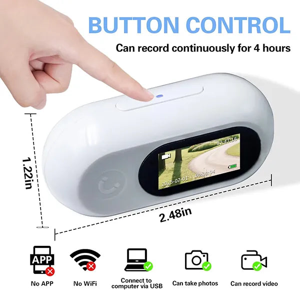 FurrSnap Dog Collar Camera – HD 1080P Wireless Mini Action Cam for Pets, Indoor & Outdoor, No WiFi Required