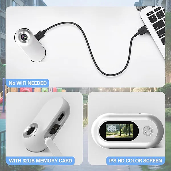 FurrSnap Dog Collar Camera – HD 1080P Wireless Mini Action Cam for Pets, Indoor & Outdoor, No WiFi Required