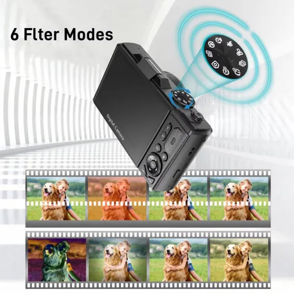 CamTravel 4K Compact Travel Camera – 64MP, WiFi, 18X Zoom, 3.0" Flip Screen | Vlogging & Photography