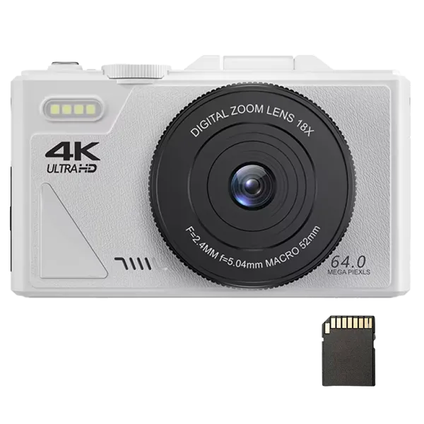CamTravel 4K Compact Travel Camera – 64MP, WiFi, 18X Zoom, 3.0" Flip Screen | Vlogging & Photography