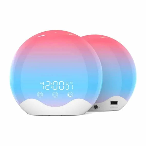 SunyClok Dawn Simulator Alarm Clock – Sunrise Wake-Up Light with 10,000 Lux, 12-Color Night Light & Sleep Aid