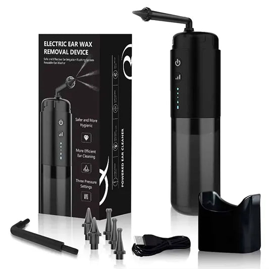 DomiE5 Electric Ear Wax Removal Kit – Water-Powered Irrigator, 4 Pressure Modes, 6-Piece Kit, USB Rechargeable, Waterproof