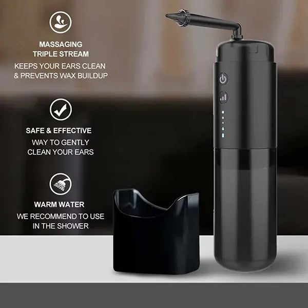 DomiE5 Electric Ear Wax Removal Kit – Water-Powered Irrigator, 4 Pressure Modes, 6-Piece Kit, USB Rechargeable, Waterproof