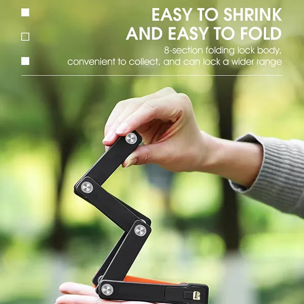 FaveLock Heavy Duty Folding Bike Lock – 63cm Anti-Theft with Holder & 3 Keys for Bikes & Scooters