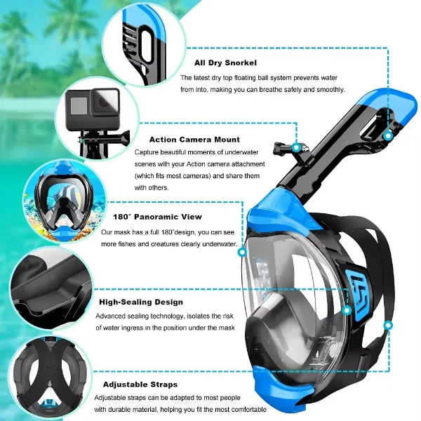 SnorMask Full Face Snorkel Masks