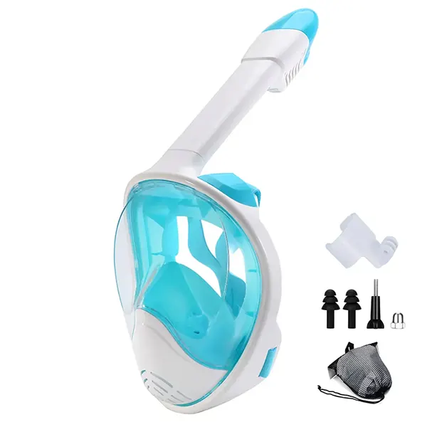 SnorkMask Full Face Snorkel Mask – 180° Panoramic View, Anti-Fog & Anti-Leak, Camera Mount, Foldable Snorkeling Set for Adults