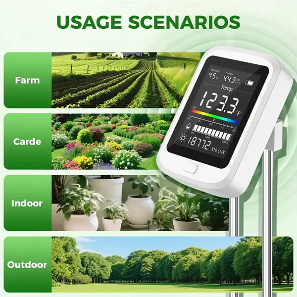 Famipheer 6-in-1 Soil pH Tester – Rechargeable Digital Meter with LCD Display for pH, Moisture, Temperature, Sunlight & Fertility
