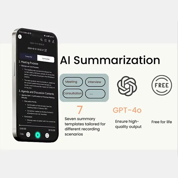 FavNote AI Note Taker & Call Recorder – ChatGPT-Powered, 100-Language Transcription, Magnetic, iOS & Android