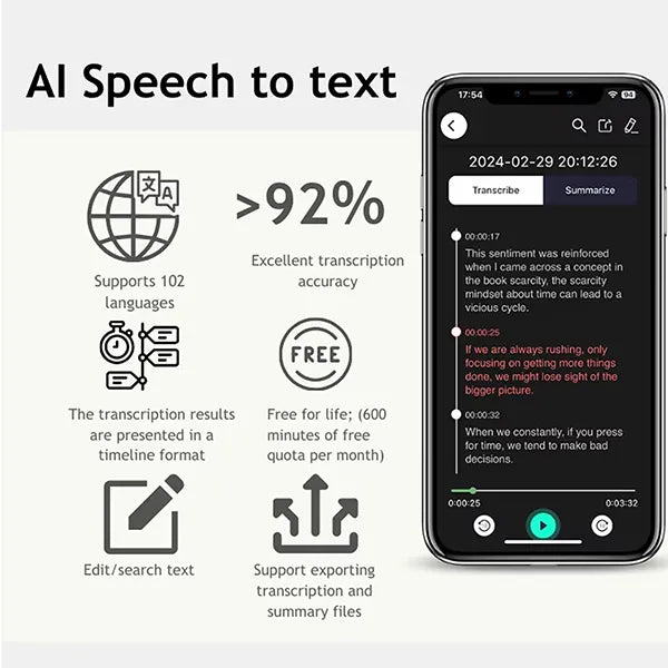 FavNote AI Note Taker & Call Recorder – ChatGPT-Powered, 100-Language Transcription, Magnetic, iOS & Android