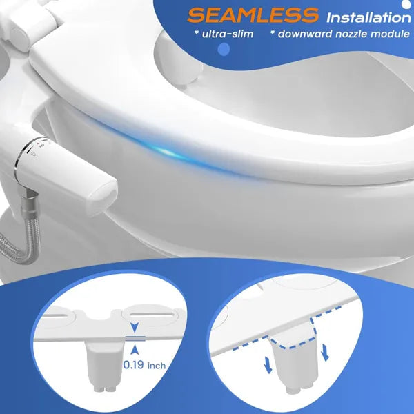 Flowzi Bidet Attachment – Easy-Install Non-Electric Toilet Bidet Seat Attachment
