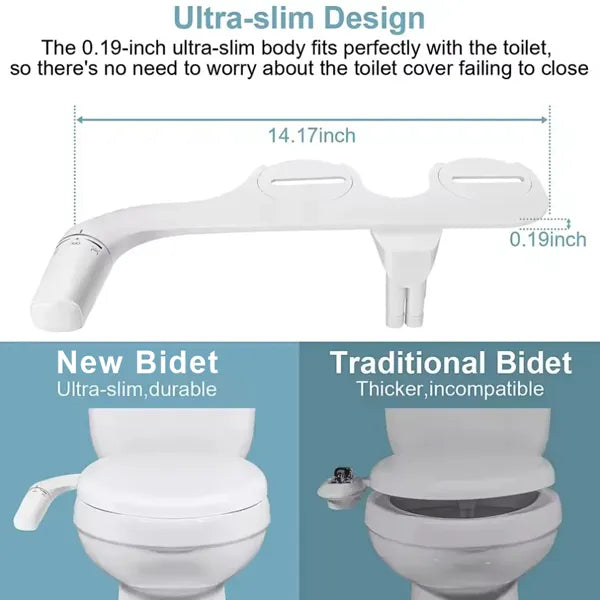 Flowzi Bidet Attachment – Easy-Install Non-Electric Toilet Bidet Seat Attachment