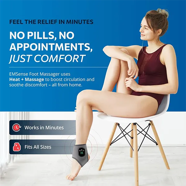 MisuFo N5 Foot Massager – Cordless Electric Foot Wrap with Heat, 3 Massage Modes, 5 Heat Levels for Pain Relief
