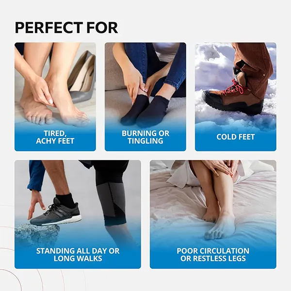 MisuFo N5 Foot Massager – Cordless Electric Foot Wrap with Heat, 3 Massage Modes, 5 Heat Levels for Pain Relief