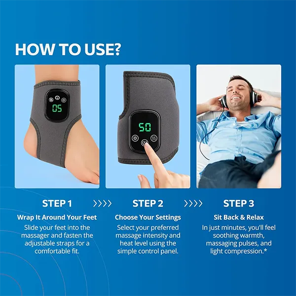 MisuFo N5 Foot Massager – Cordless Electric Foot Wrap with Heat, 3 Massage Modes, 5 Heat Levels for Pain Relief