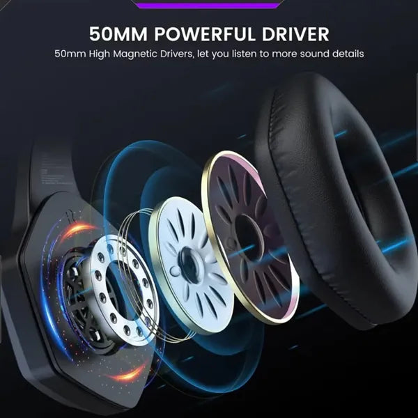 DarkEcho Wireless Gaming Headset – 2.4GHz, 7.1 Surround Sound, ENC Mic, RGB, PS5/PS4/PC/Switch/Xbox