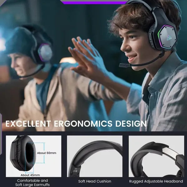 DarkEcho Wireless Gaming Headset – 2.4GHz, 7.1 Surround Sound, ENC Mic, RGB, PS5/PS4/PC/Switch/Xbox