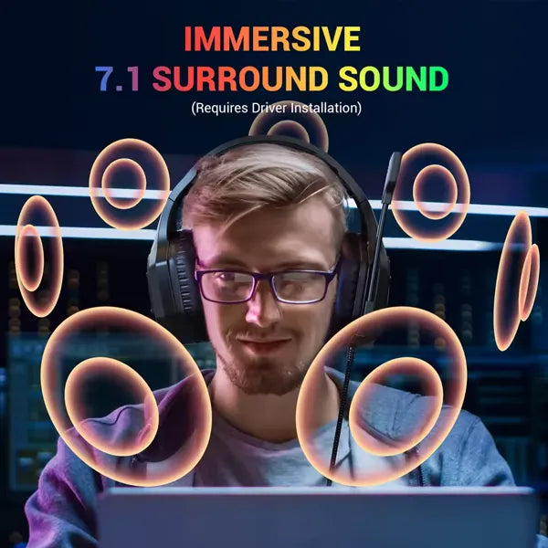 DarkEcho Wireless Gaming Headset – 2.4GHz, 7.1 Surround Sound, ENC Mic, RGB, PS5/PS4/PC/Switch/Xbox