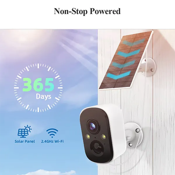 GoVision 2K Wireless Solar Security Camera – Color Night Vision & PIR Detection