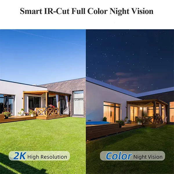 GoVision 2K Wireless Solar Security Camera – Color Night Vision & PIR Detection