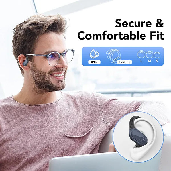 MaxSound Wireless Running Earbuds – Bluetooth, LED Display, Earhook, IPX7 Waterproof, Deep Bass HD Stereo for Gym & Sport
